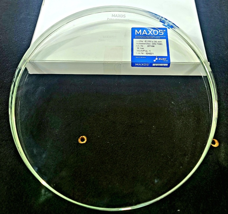 원형 보로실리케이트 두께30t, 외경250mm, 외경 200mm 2종류